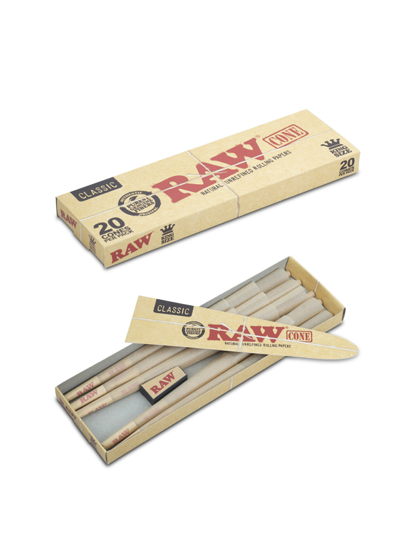 Pl4806-Raw-King-Size-Cones-20Pk_2_1 Raw Classic Kingsize Cones 20 Pack - Image 1