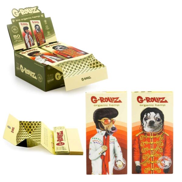 G-Rollz Diamond T Organic King Size Papers + Tips + Tray + Poker - PETS ROCK SERIES!