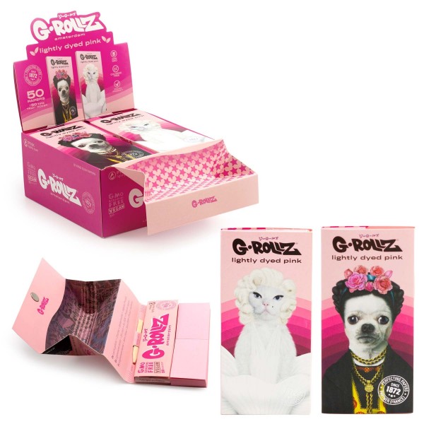 G-Rollz Roxy Organic King Size Papers + Tips + Tray + Poker - PETS ROCK SERIES!